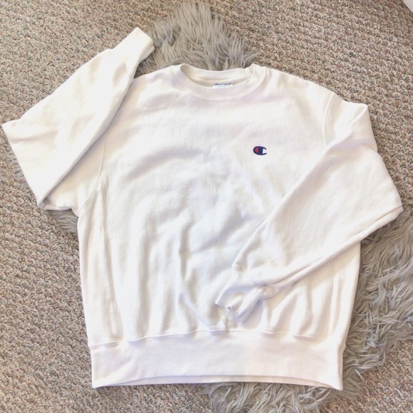 Champion Other - Champion White Reverse Weave Crew Oversized Logo
